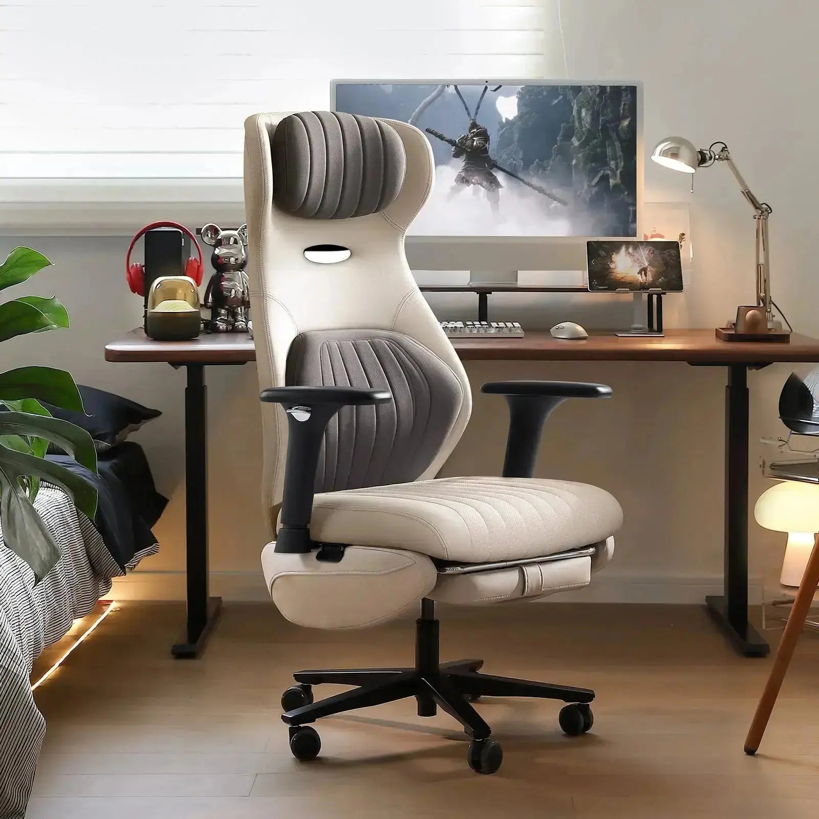 EMIAH GT100 Ergonomic Gaming Chair with Lumbar Support - EMIAH Store Beige / Standard