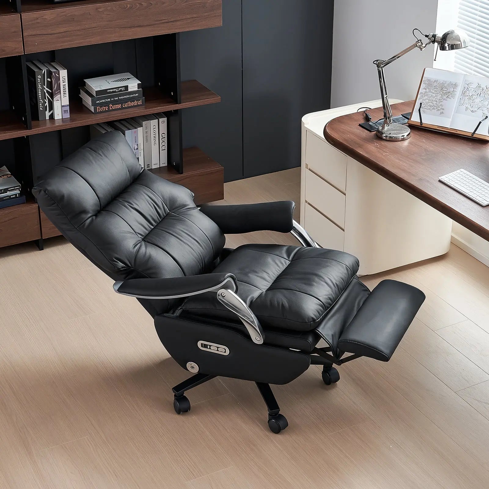 EMIAH MT031 Smart Ergonomic Executive Electric Office Chair - EMIAH Store Black / Real Leather