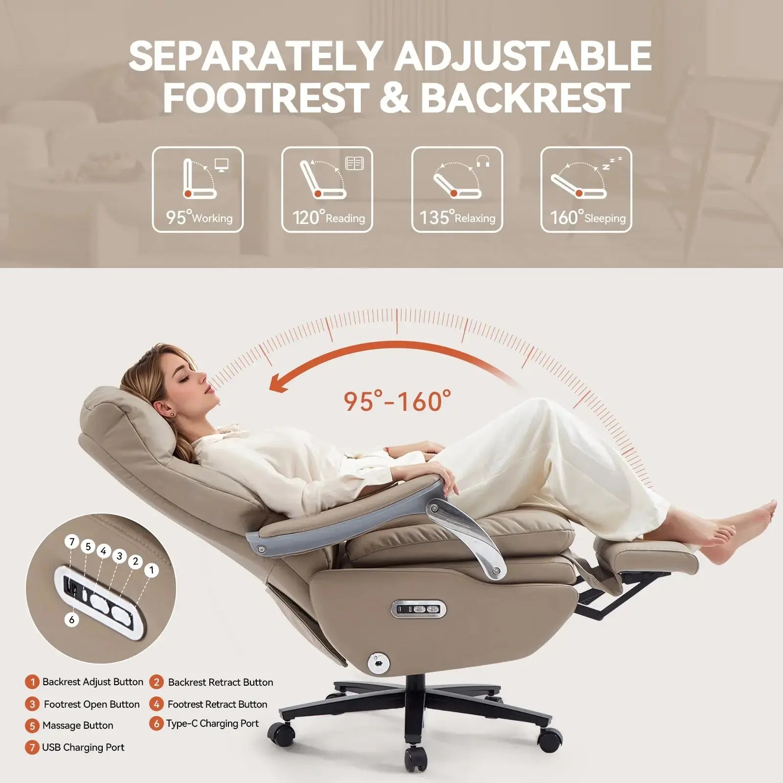 EMIAH MT031 Smart Ergonomic Executive Electric Office Chair - EMIAH Store 