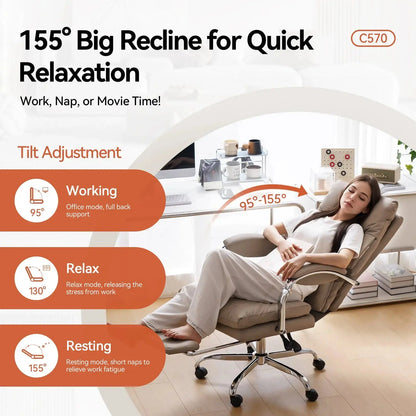 EMIAH C570 Comfortable Office Chair with Footrest - EMIAH Store 