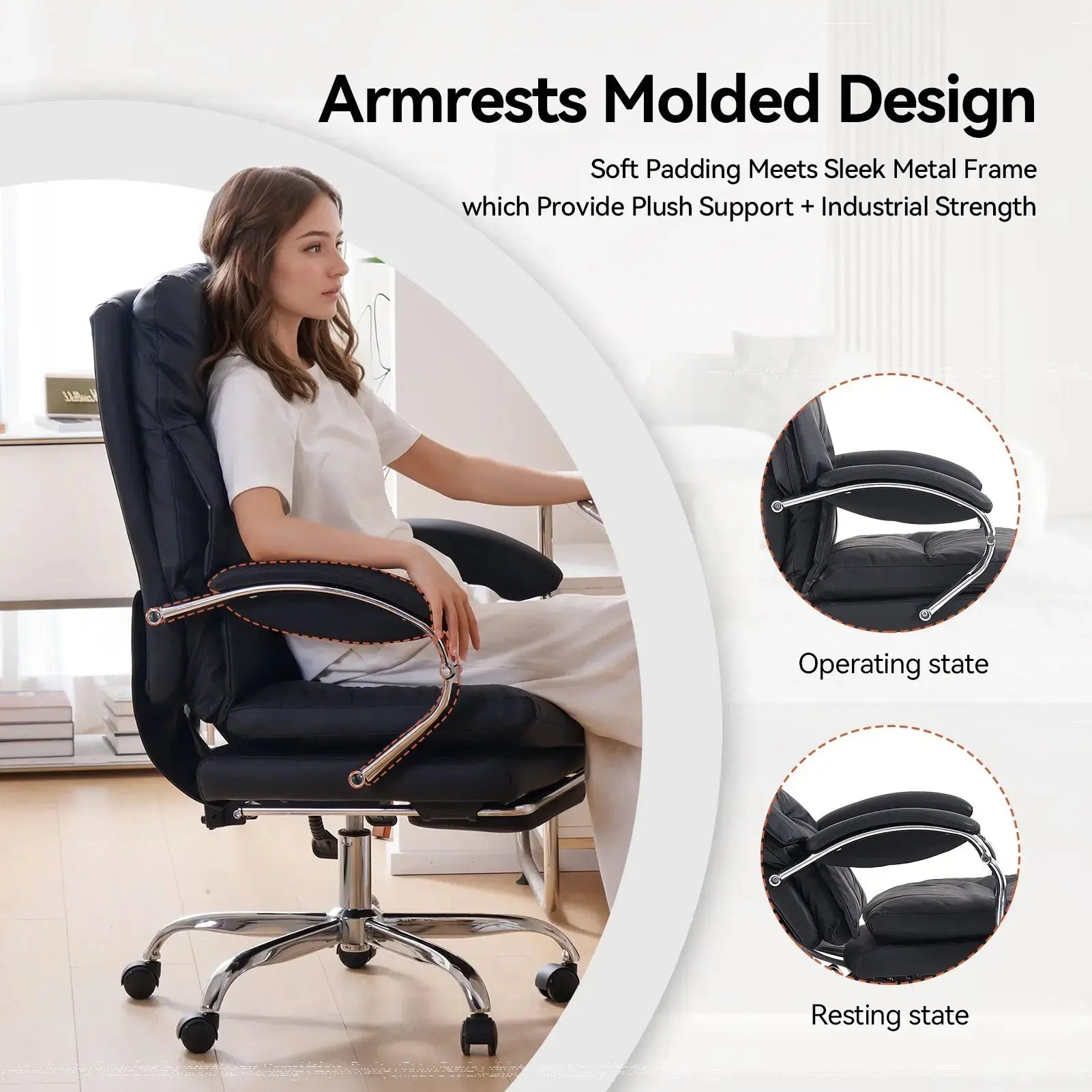 EMIAH C570 Comfortable Office Chair with Footrest - EMIAH Store 