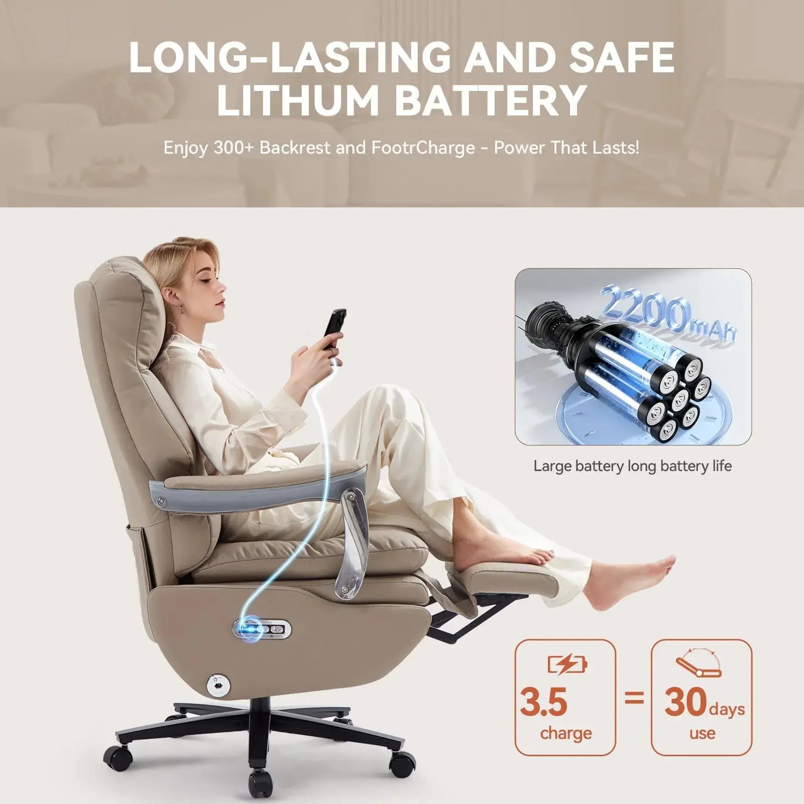 EMIAH MT031 Smart Ergonomic Executive Electric Office Chair - EMIAH Store 