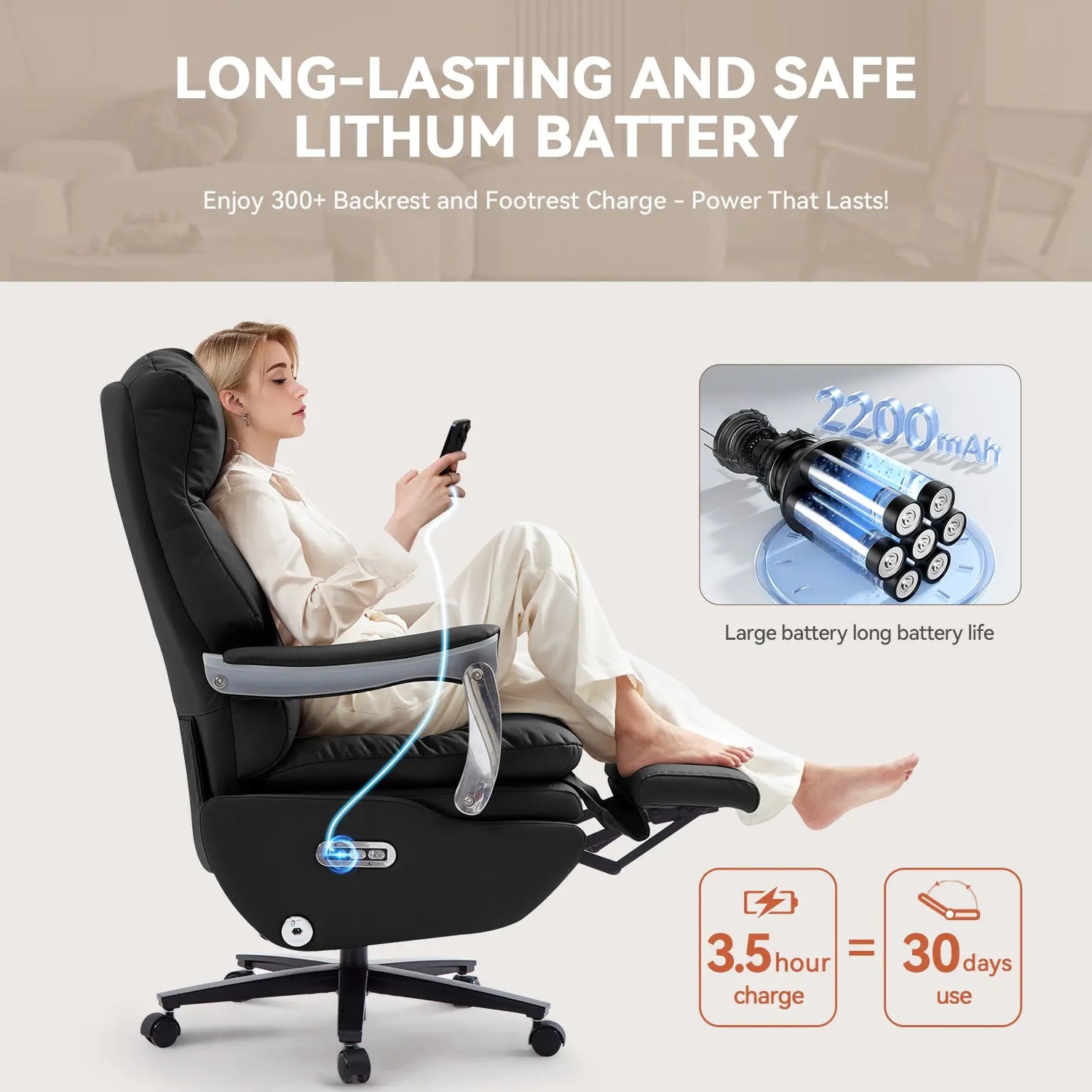 EMIAH MT031 Smart Ergonomic Executive Electric Office Chair - EMIAH Store 