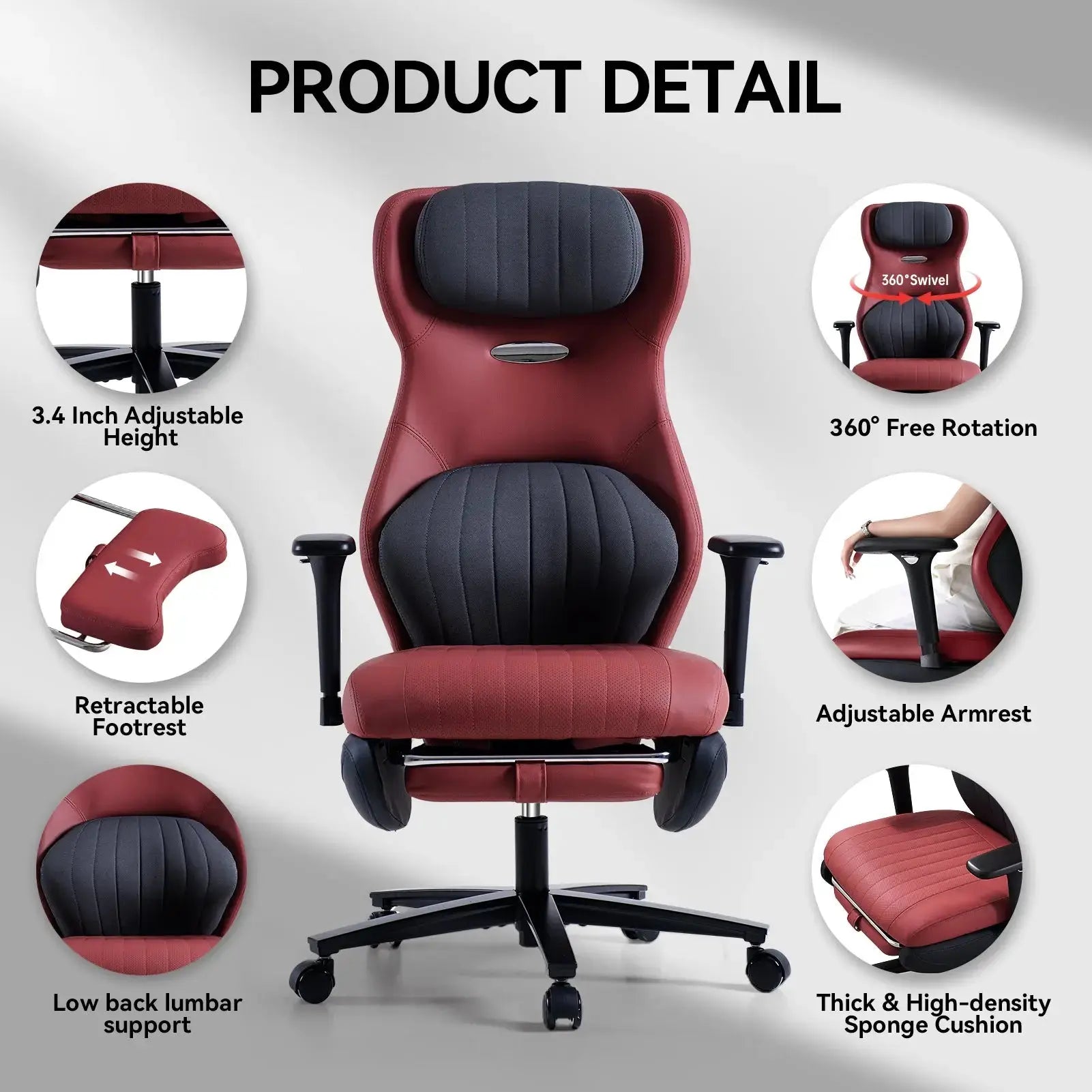 EMIAH GT100 Ergonomic Gaming Chair with Lumbar Support - EMIAH Store 
